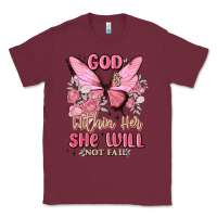 Burgundy god is within her she will not fail Classic Tee - MaliasSmallBusiness