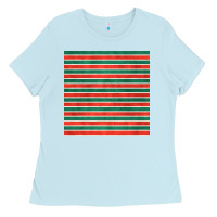 Baby Blue christmas stripes seamless pattern Ladies Tee - BundleAndBundleShop