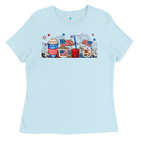4th Of July Coffe Cups Ladies Tee | Teevron