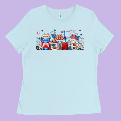 4th Of July Coffe Cups Ladies Tee Designed By Ranaportraitstore