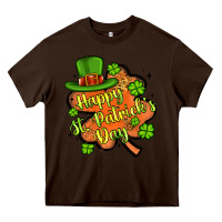 Chocolate Brown happy st patrick s day shamrock Heavy Core Tee - Artiststas