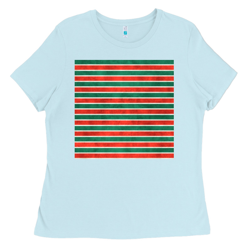 Christmas Stripes Seamless Pattern Ladies Tee by BundleAndBundleShop | Teevron