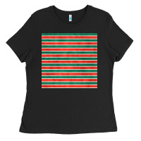 Black christmas stripes seamless pattern Ladies Tee - BundleAndBundleShop