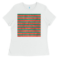White christmas stripes seamless pattern Ladies Tee - BundleAndBundleShop