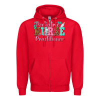 Red Pediatric Nurse Practitioner Zipper Hoodie - texasbilliewilder