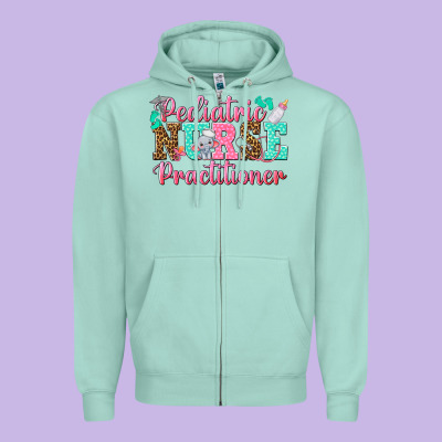 Pediatric Nurse Practitioner Zipper Hoodie Designed By Texasbilliewilder