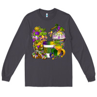 Smoke Mardi Gras Coffee Cups Long Sleeve Tee - BundleAndBundleShop