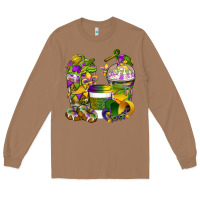 Toasted Coconut Mardi Gras Coffee Cups Long Sleeve Tee - BundleAndBundleShop