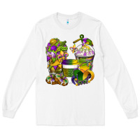White Mardi Gras Coffee Cups Long Sleeve Tee - BundleAndBundleShop