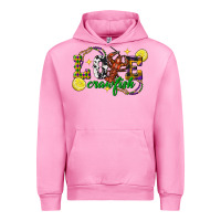 Fuchsia Pink mardi gras love crawfish Urban Hoodie - FaDigitalArtStudio