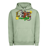 Pigment Oil Green mardi gras love crawfish Urban Hoodie - FaDigitalArtStudio