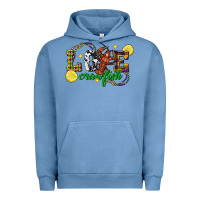 Pigment Pebble Blue mardi gras love crawfish Urban Hoodie - FaDigitalArtStudio