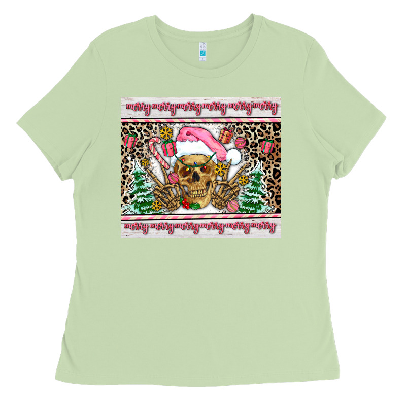Pink Skeleton  Christmas Ladies Tee by AdoDesignShop | Teevron