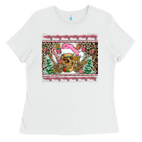 White pink skeleton  christmas Ladies Tee - AdoDesignShop