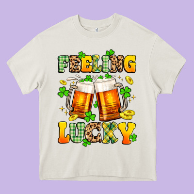 Feeling Lucky Heavy Core Tee Designed By Artiststas