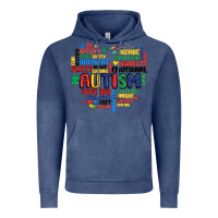 Vintage Denim autism heart Vintage Hoodie - MaliasSmallBusiness
