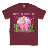 Burgundy pretty girls walk like this this Classic Tee - NancyCooperArtShop