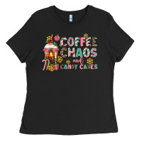 Black coffee chaos and candy canes Ladies Tee - AdoDesignShop
