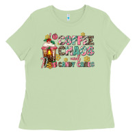 Matcha coffee chaos and candy canes Ladies Tee - AdoDesignShop