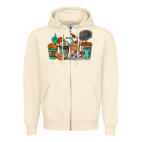 Sandshell Basketball coffee cups Zipper Hoodie - NancyCooperArtShop