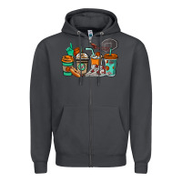 Smoke Basketball coffee cups Zipper Hoodie - NancyCooperArtShop