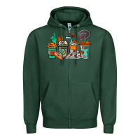Sports Green Basketball coffee cups Zipper Hoodie - NancyCooperArtShop