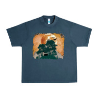 Midnight Navy wilderness leopard Urban Heavy Tee - MaliasSmallBusiness