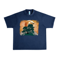 Navy wilderness leopard Urban Heavy Tee - MaliasSmallBusiness