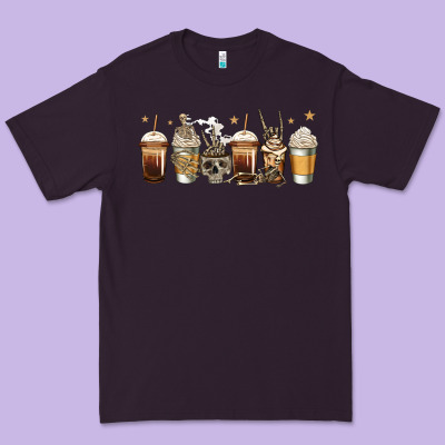 Skeleton Coffee Cups Premium Tee Designed By Jasminsmagicworld