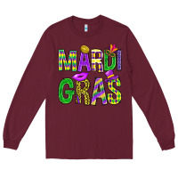 Burgundy Western Mardi Gras Long Sleeve Tee - BundleAndBundleShop