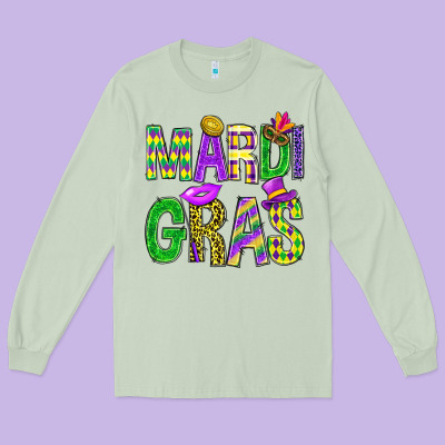 Western Mardi Gras Long Sleeve Tee Designed By Bundleandbundleshop