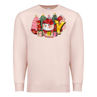 Pale Pink joy snowman Premium Sweatshirt - CowGirlArtShop
