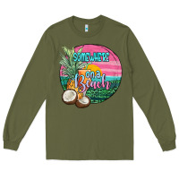 Army Green somewhere on a beach Long Sleeve Tee - JahusDesignShop