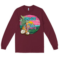 Burgundy somewhere on a beach Long Sleeve Tee - JahusDesignShop