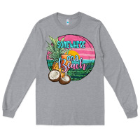 Heather Grey somewhere on a beach Long Sleeve Tee - JahusDesignShop