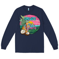 Navy somewhere on a beach Long Sleeve Tee - JahusDesignShop