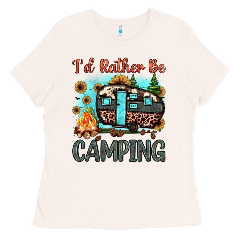 I'd Rather Be Camping Ladies Tee by JahusDesignShop | Teevron