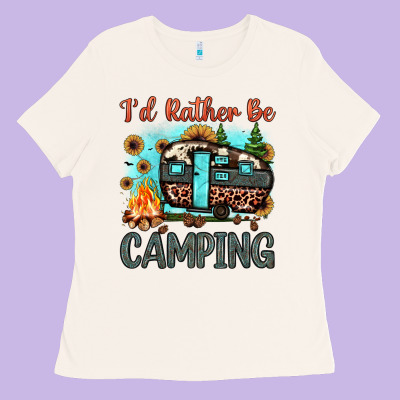 I'd Rather Be Camping Ladies Tee Designed By Jahusdesignshop