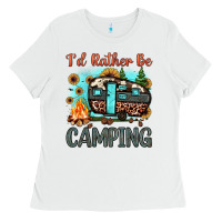 White i'd rather be camping Ladies Tee - JahusDesignShop