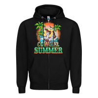Black Cowgirl summer Zipper Hoodie - NancyCooperArtShop