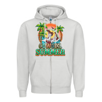 Dove Grey Cowgirl summer Zipper Hoodie - NancyCooperArtShop