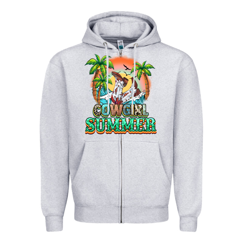 Cowgirl Summer Zipper Hoodie by NancyCooperArtShop | Teevron