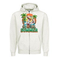 Oatmeal Heather Cowgirl summer Zipper Hoodie - NancyCooperArtShop