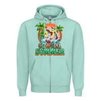 Seafoam Cowgirl summer Zipper Hoodie - NancyCooperArtShop