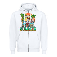 White Cowgirl summer Zipper Hoodie - NancyCooperArtShop