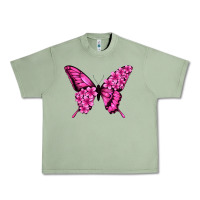 Oil Green Floral pink butterfly Urban Heavy Tee - NancyCooperArtShop