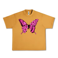 Peanut Butter Floral pink butterfly Urban Heavy Tee - NancyCooperArtShop