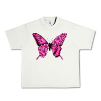 Pistachio Floral pink butterfly Urban Heavy Tee - NancyCooperArtShop