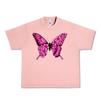 Salmon Floral pink butterfly Urban Heavy Tee - NancyCooperArtShop