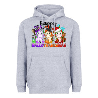 Heather Grey happy hallothanksmas unicorn Heavyweight Hoodie - CowGirlArtShop